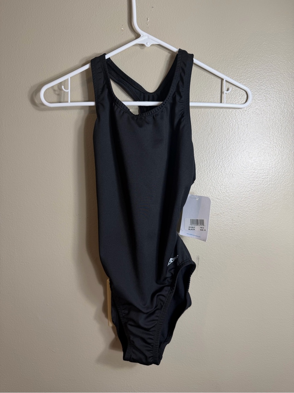 NWT Dolfin Black One Piece Racing Swimsuit Sz M